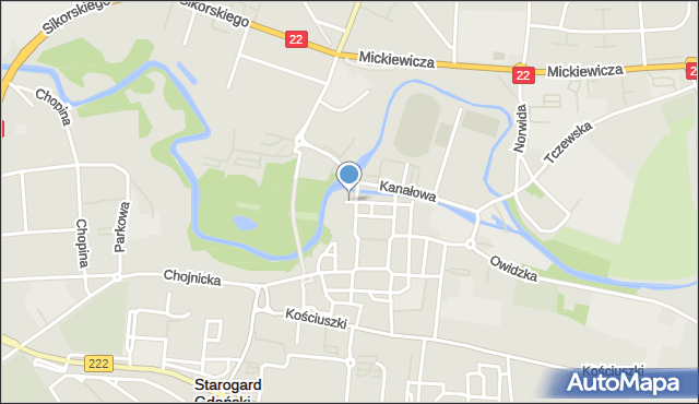 Starogard Gdański, Boczna, mapa Starogard Gdański