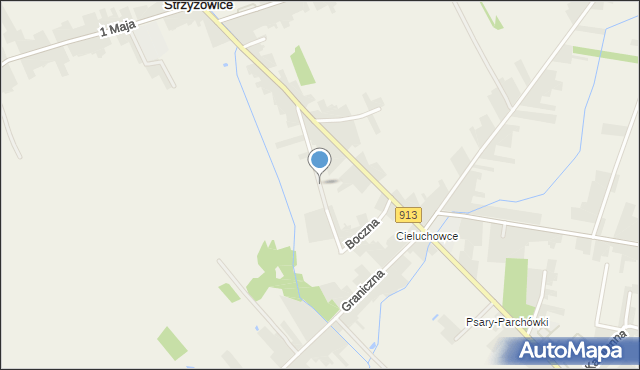 Strzyżowice gmina Psary, Boczna, mapa Strzyżowice gmina Psary