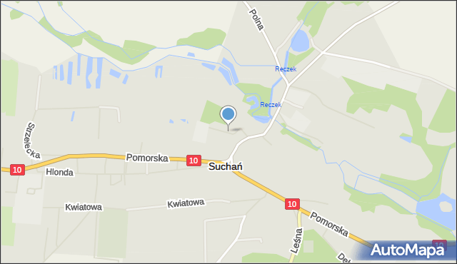 Suchań, Boczna, mapa Suchań