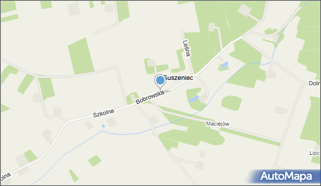 Suszeniec, Bobrowska, mapa Suszeniec