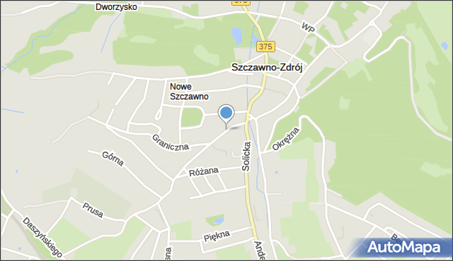 Szczawno-Zdrój, Boczna, mapa Szczawno-Zdrój