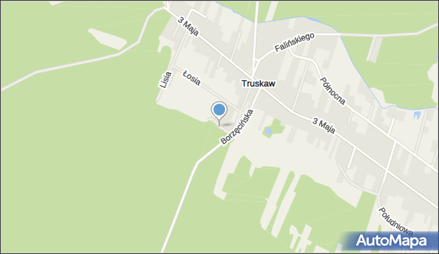 Truskaw, Bobrowa, mapa Truskaw