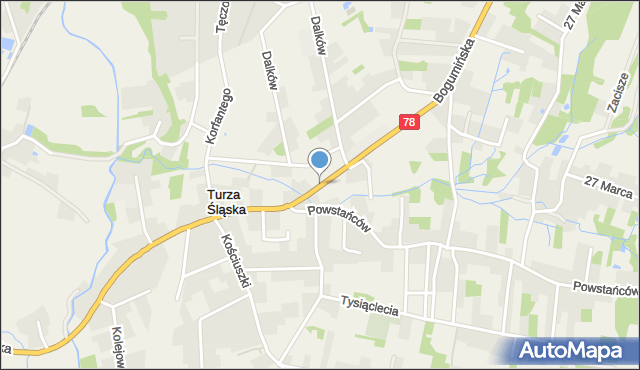 Turza Śląska, Bogumińska, mapa Turza Śląska