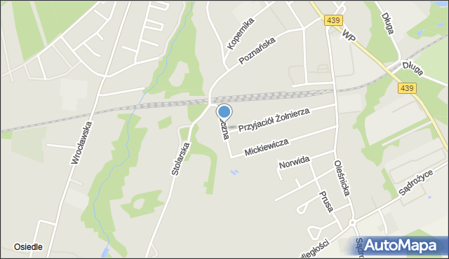 Twardogóra, Boczna, mapa Twardogóra