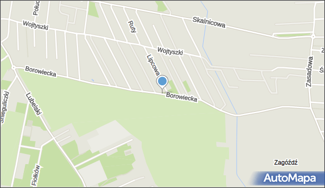 Warszawa, Borowiecka, mapa Warszawy