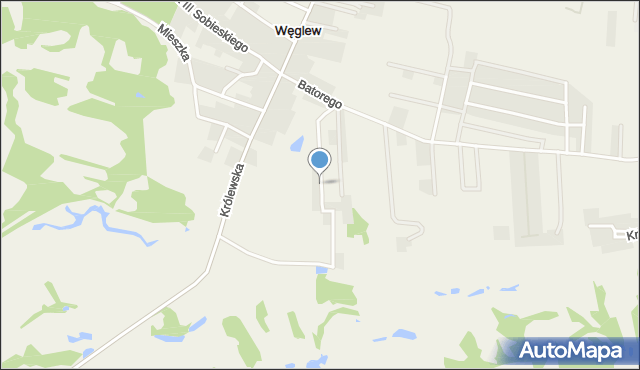 Węglew, Bociania, mapa Węglew