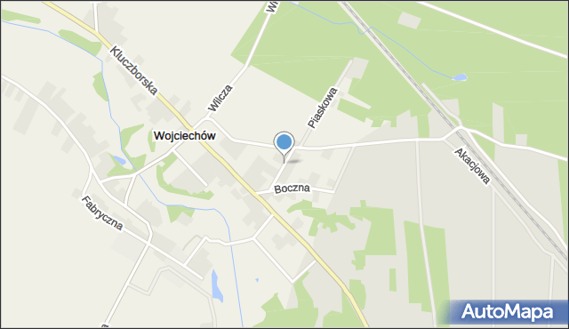 Wojciechów gmina Olesno, Boczna, mapa Wojciechów gmina Olesno