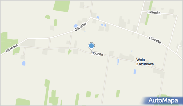 Wola Kazubowa, Boczna, mapa Wola Kazubowa