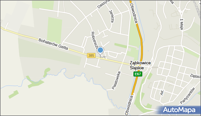 Ząbkowice Śląskie, Bohaterów Getta, mapa Ząbkowice Śląskie