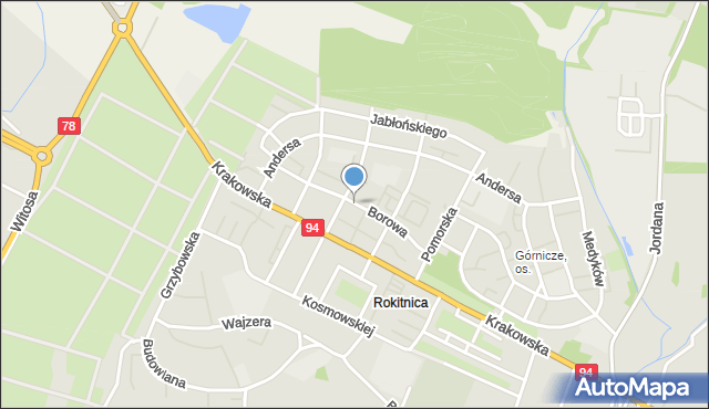 Zabrze, Borowa, mapa Zabrza