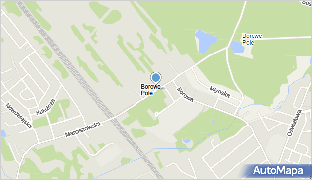 Zawiercie, Borowe Pole, mapa Zawiercie