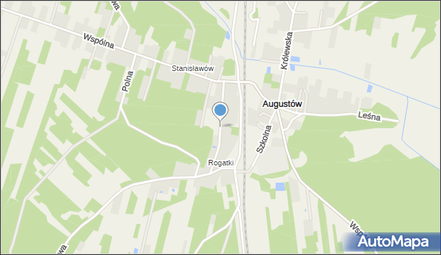 Augustów gmina Grabów nad Pilicą, Brzozowa, mapa Augustów gmina Grabów nad Pilicą