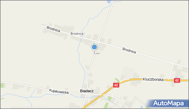 Biadacz gmina Kluczbork, Brodnica, mapa Biadacz gmina Kluczbork