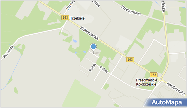 Białogard, Brzozowa, mapa Białogard