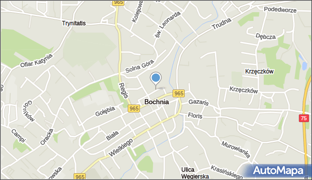 Bochnia, Bracka, mapa Bochni