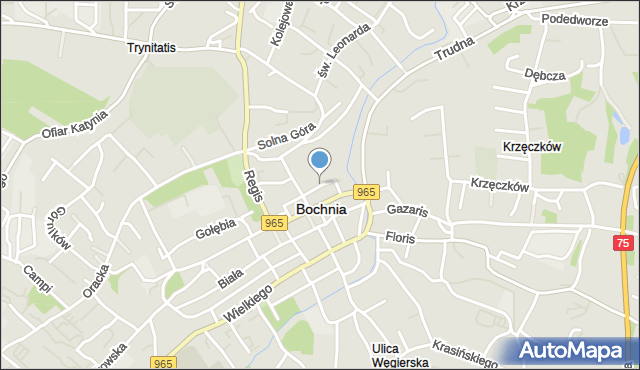 Bochnia, Bracka, mapa Bochni