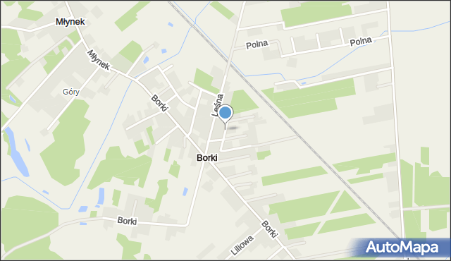Borki gmina Koło, Brzozowa, mapa Borki gmina Koło