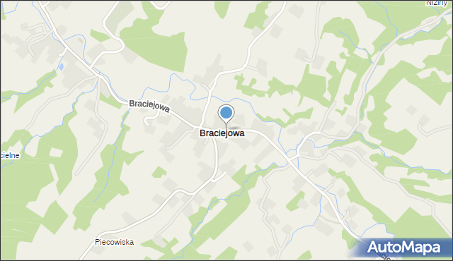 Braciejowa, Braciejowa, mapa Braciejowa