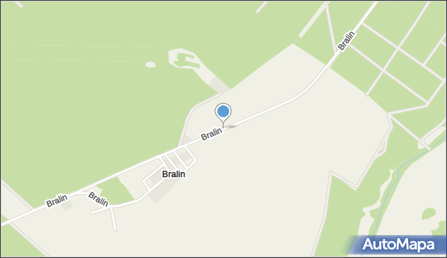 Bralin gmina Kalisz Pomorski, Bralin, mapa Bralin gmina Kalisz Pomorski