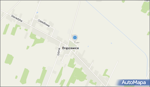 Brąszewice, Brzozowa, mapa Brąszewice