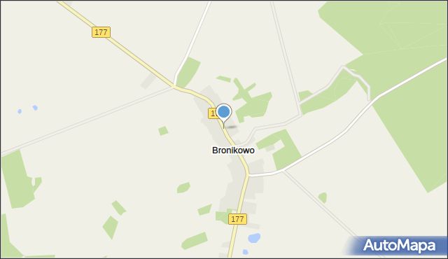 Bronikowo gmina Mirosławiec, Bronikowo, mapa Bronikowo gmina Mirosławiec