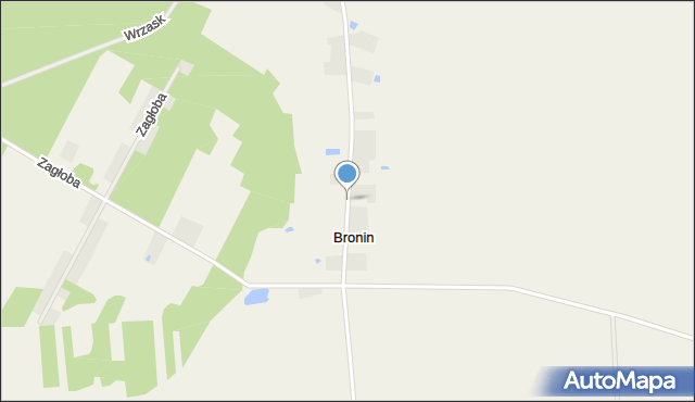 Bronin gmina Stryków, Bronin, mapa Bronin gmina Stryków