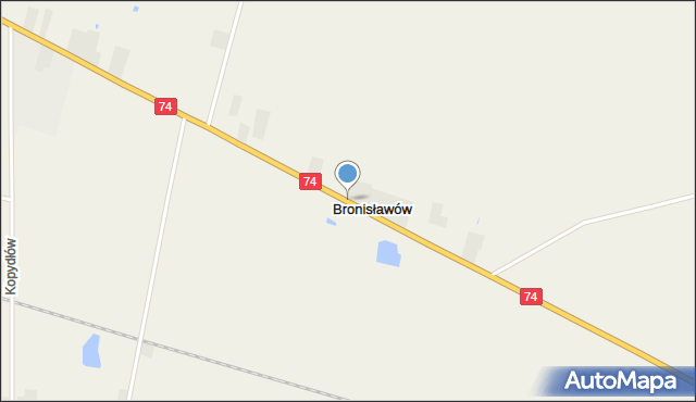 Bronisławów gmina Biała, Bronisławów, mapa Bronisławów gmina Biała