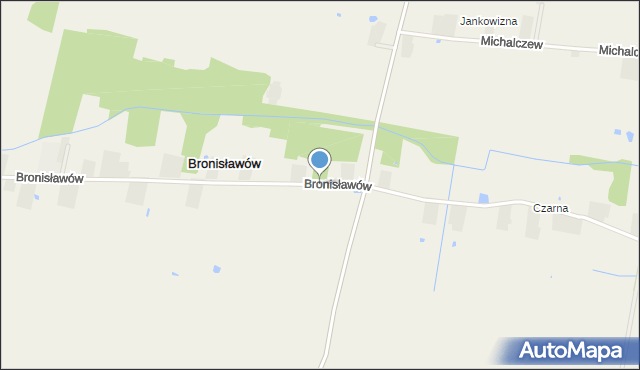Bronisławów gmina Jasieniec, Bronisławów, mapa Bronisławów gmina Jasieniec
