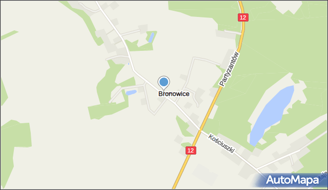 Bronowice gmina Trzebiel, Bronowice, mapa Bronowice gmina Trzebiel