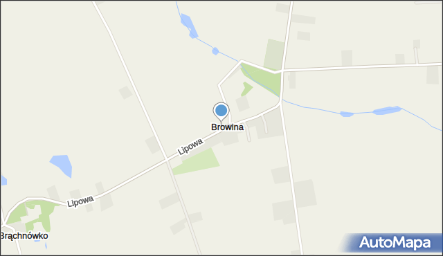 Browina gmina Chełmża, Browina, mapa Browina gmina Chełmża