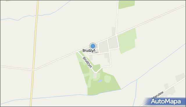 Brudzyń gmina Brudzew, Brudzyń, mapa Brudzyń gmina Brudzew