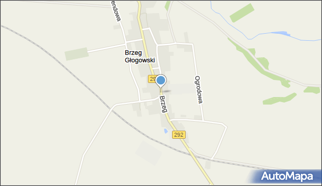 Brzeg Głogowski, Brzeg Głogowski, mapa Brzeg Głogowski