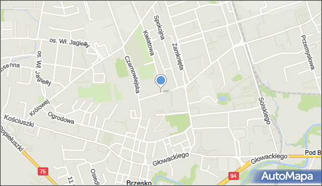 Brzesko, Brzezowiecka, mapa Brzesko