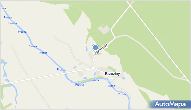 Brzeziny gmina Galewice, Brzeziny, mapa Brzeziny gmina Galewice