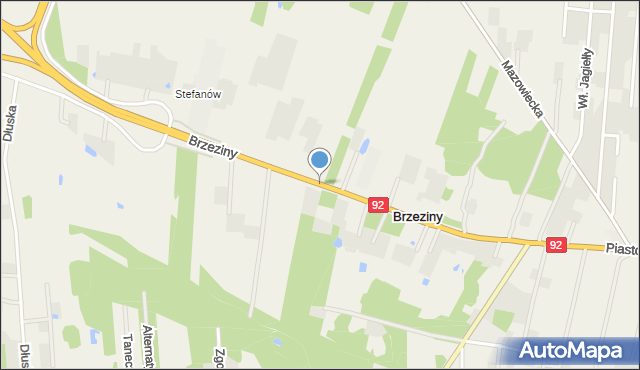 Brzeziny gmina Halinów, Brzeziny, mapa Brzeziny gmina Halinów