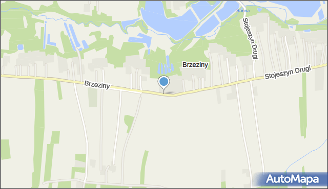 Brzeziny gmina Modliborzyce, Brzeziny, mapa Brzeziny gmina Modliborzyce