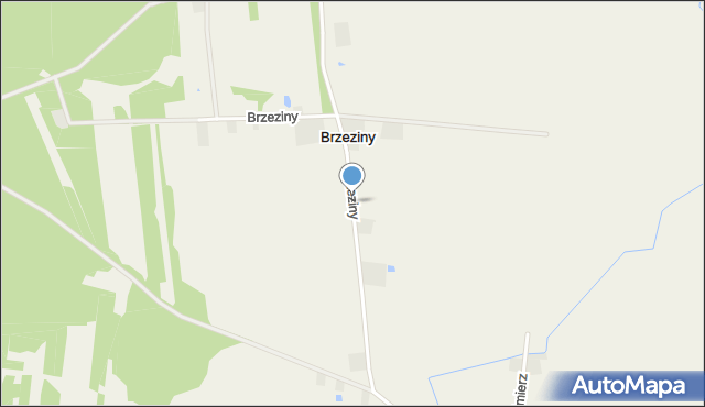 Brzeziny gmina Skomlin, Brzeziny, mapa Brzeziny gmina Skomlin