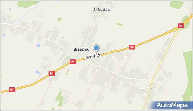 Brzeźnik gmina Bolesławiec, Brzeźnik, mapa Brzeźnik gmina Bolesławiec