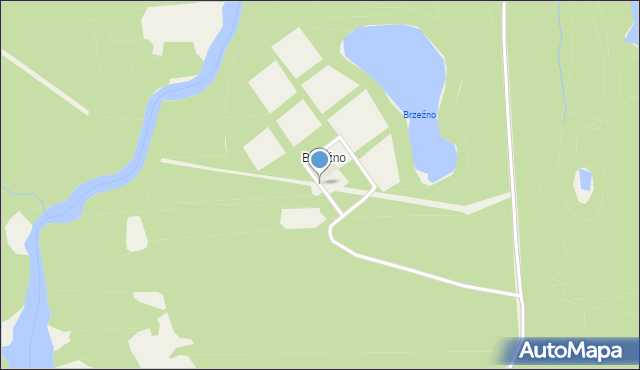 Brzeźno gmina Borne Sulinowo, Brzeźno, mapa Brzeźno gmina Borne Sulinowo