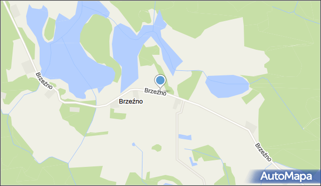 Brzeźno gmina Szczecinek, Brzeźno, mapa Brzeźno gmina Szczecinek