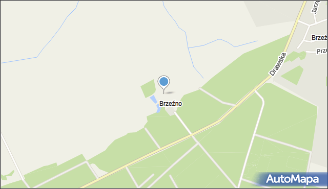Brzeźno gmina Wieleń, Brzeźno, mapa Brzeźno gmina Wieleń
