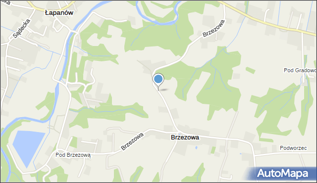 Brzezowa gmina Łapanów, Brzezowa, mapa Brzezowa gmina Łapanów