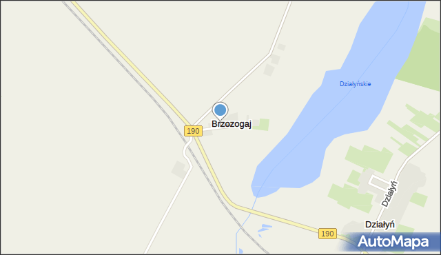 Brzozogaj gmina Kłecko, Brzozogaj, mapa Brzozogaj gmina Kłecko