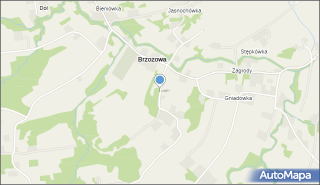 Brzozowa gmina Gromnik, Brzozowa, mapa Brzozowa gmina Gromnik