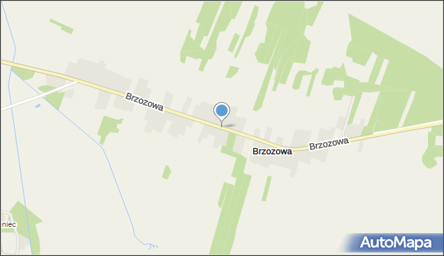 Brzozowa gmina Secemin, Brzozowa, mapa Brzozowa gmina Secemin