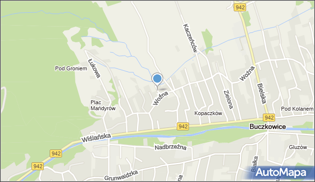 Buczkowice, Brzeziny, mapa Buczkowice