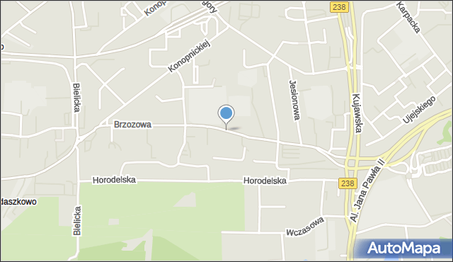 Bydgoszcz, Brzozowa, mapa Bydgoszczy