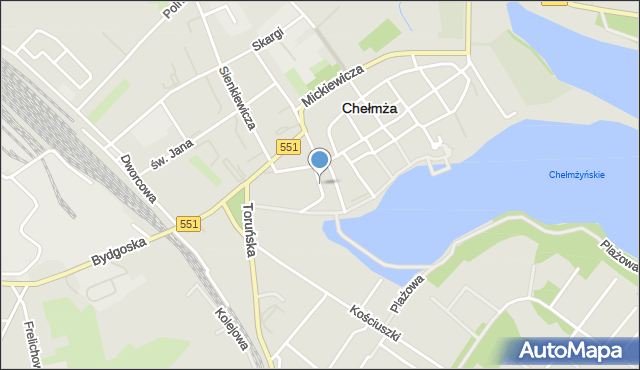 Chełmża, Browarna, mapa Chełmża