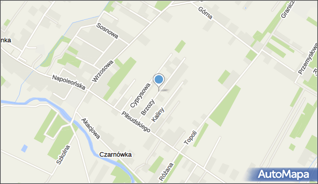 Czarnówka gmina Wiązowna, Brzozy, mapa Czarnówka gmina Wiązowna