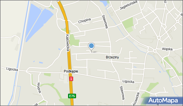 Czechowice-Dziedzice, Braterska, mapa Czechowic-Dziedzic